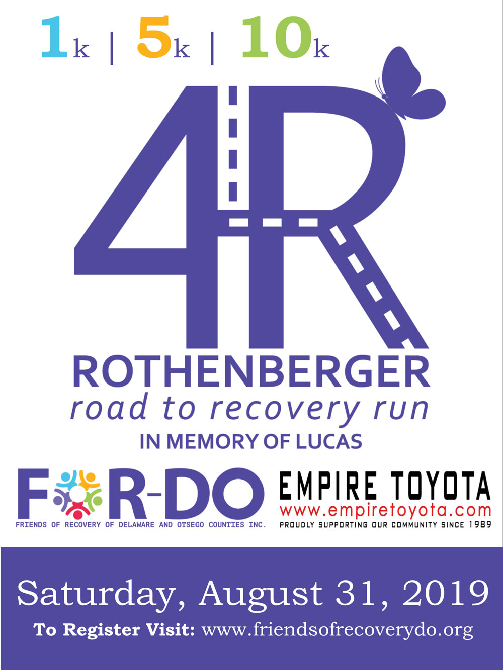 FOR-DO Road to Recovery Run August 31st 2019
